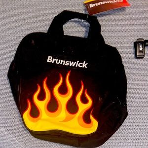 Bowling ball bag.  Black with flames. NWT